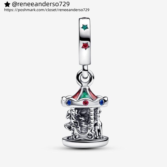 Pandora Spinning Carousel Dangle Charm - Picture 1 of 7
